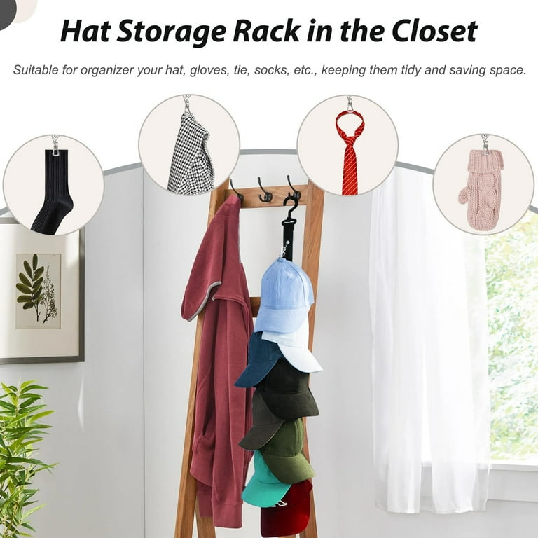 Adhesive Curtain Rod Hooks Hat Organizer Holder Closet Cap Organizer Baseball Cap Holder Hat Rack For Baseball Caps Hanging Cap Organizer Over The