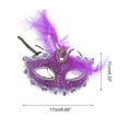 thumbnail image 2 of Unique Bargains Halloween Christmas 1 Pc Dragon Pattern Feather Half Face Party Mask for Masquerade Party Purple, 2 of 5
