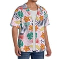 thumbnail image 2 of Uemuo Tropical Plants Pattern Cotton Linen Short Sleeve Shirts,Casual Lightweight Button Down Shirts,Vacation Beach Summer Tops-, 2 of 7