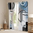 thumbnail image 3 of Erosebridal Ombre Geometric Blackout Curtains,Navy Blue Curtains for Living Room,Grunge Geometry Window Curtains & Drapes,Modern Circles Swirls Darkening Curtains Watercolor Bedroom Decor 42"X90", 3 of 5