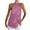 Pink, variant on asdoklhq 2026 Summer Fall Womens Tops under $5 Womens Casual Solid Color Round Neck Halter Sleeveless Tops Blouses Tops Tank Shirt Vest with Zipper Navy M