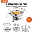 thumbnail image 2 of VEVOR Ensemble de Buffet à Réchaud, 4 qt 2 Pack, Chafer en Acier Inoxydable avec 2 Casseroles Taille Complète, Réchauffeur de Restauration Rond avec Couvercle en Verre Ventilé Support de Carburant Crochet Cuillère, pour au Moins 4 Personnes, 2 of 9