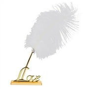 EBTOYS Wedding Feather Signing Pen with Love Sign Pen Stand Holder Wedding Reception Party Table Decor