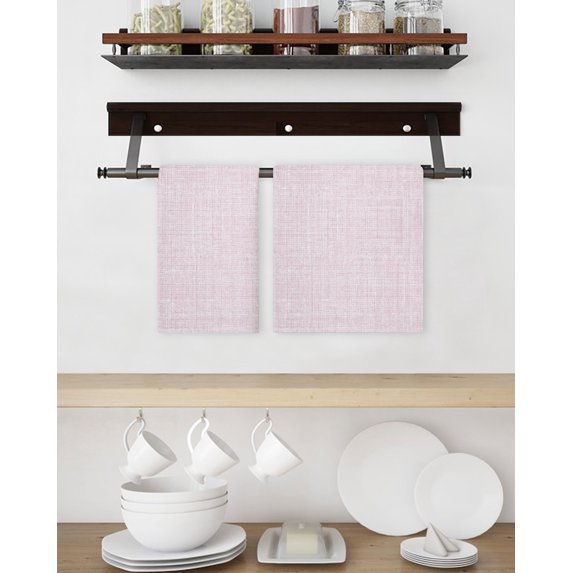 Light Pink Kitchen Dish Towels for Drying Dishes Set of 4, Farmhouse Vintage Pink Solid Color Modern Waffle Weave Microfiber Hand Tea Bathroom Towels Quick Dry & Absorbent Towel 15.7x23.6