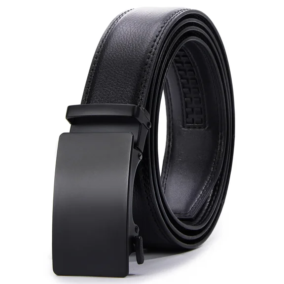 Men's Adjustable Ratchet Belt Matte Black Automatic Buckle