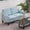 Blue, variant on VINGLI Mid-Century Modern Compact Scooped Armrest Loveseat