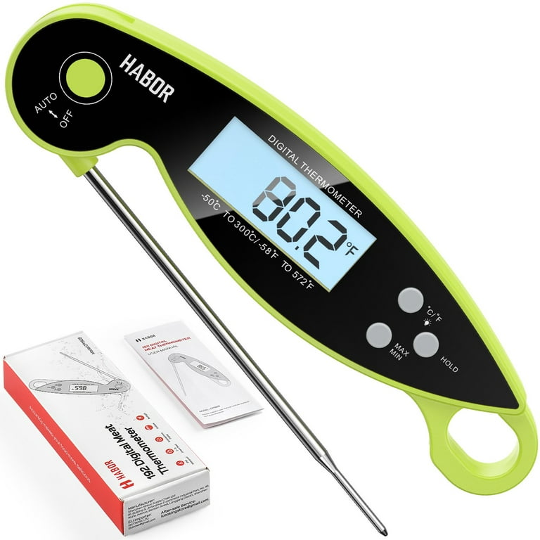 Habor Meat Thermometer, Instant Read Digital Cooking Thermometer, Grilling Thermometer with Super Long Probe for Kitchen BBQ Grill Smoker Meat Oil