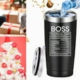 thumbnail image 4 of Boss Nutritional Facts Travel Mug Tumbler.Boss Day,Boss Lady,Office Gifrs,Leaving Appreciation Retirement Gifts for Bosses Manager Men Women.(20 oz Black), 4 of 6