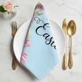 thumbnail image 2 of Happy Easter Cloth Napkins, Colorful Eggs Pink Tulips Pastoral Flowers Blue Washable and Reusable Dinner Napkins Set of 2, Table Napkin for Kitchen Party Birthday Wedding Hotel Housewarming 20"x20", 2 of 9
