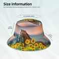 thumbnail image 4 of Daiia Horse Sunflowers Pattern Bucket Hat - Trendy Cotton Sun Hat for Beach, Golf, Fishing - Fun Outdoor Vacation Boonie for Men and Women, 4 of 9