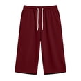 thumbnail image 4 of QSXADF Men's Capris Elastic Waist Drawstring Shorts Drawstring Pocket Sweatpants Elastic Waist 3/4 Length Gym Joggers Athletic Daily Mens Casual Trousers, 4 of 6