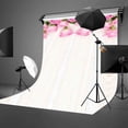 thumbnail image 2 of ABPHOTO Polyester 5x7ft Plain White Backdrop Plain White Curtain Pink Rose Wedding Theme Photography Background and Studio Photography Backdrop Props, 2 of 5
