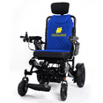 thumbnail image 2 of Fold And Travel Manual Recline Light weight Fold able Electric Power Portable Wheel chair - Black Frame, Blue Seat, 2 of 6