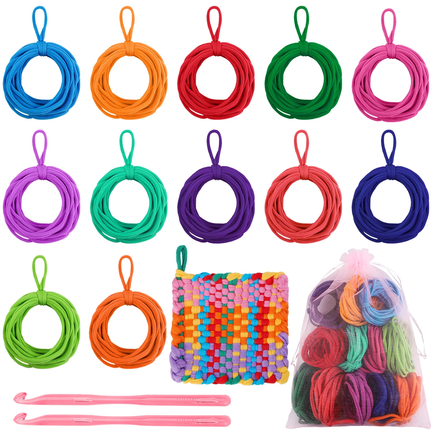 Aodaer 192 Pieces Loom Potholder Loops Weaving Loom Loops Weaving Craft