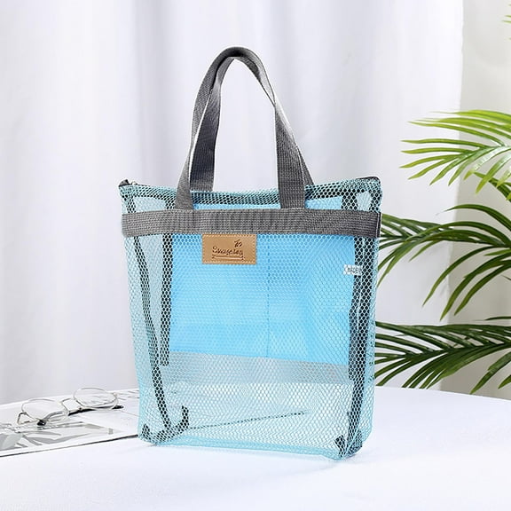 Feledorashia Womes’s Nylon Sholdier Tote Bags Handbag with Multiple Pockets, Blue, 28 cm Width