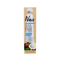 (4 pack) Nair Prep & Smooth Face, Facial Hair Remover for Women, Sensitive, Coconut Milk & Collagen, 1.76 oz