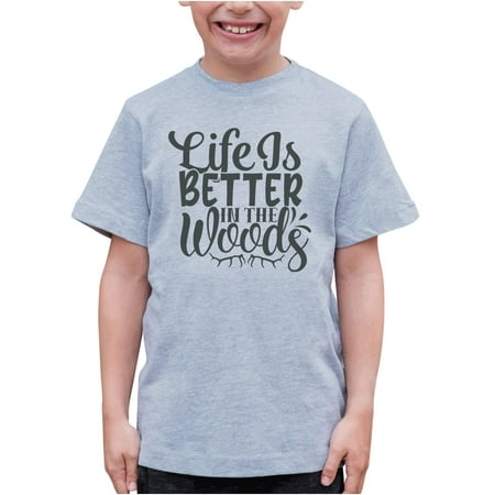 

7 ate 9 Apparel Kids Hunting Shirts - Life is Better in The Woods Grey T-Shirt 18 Months