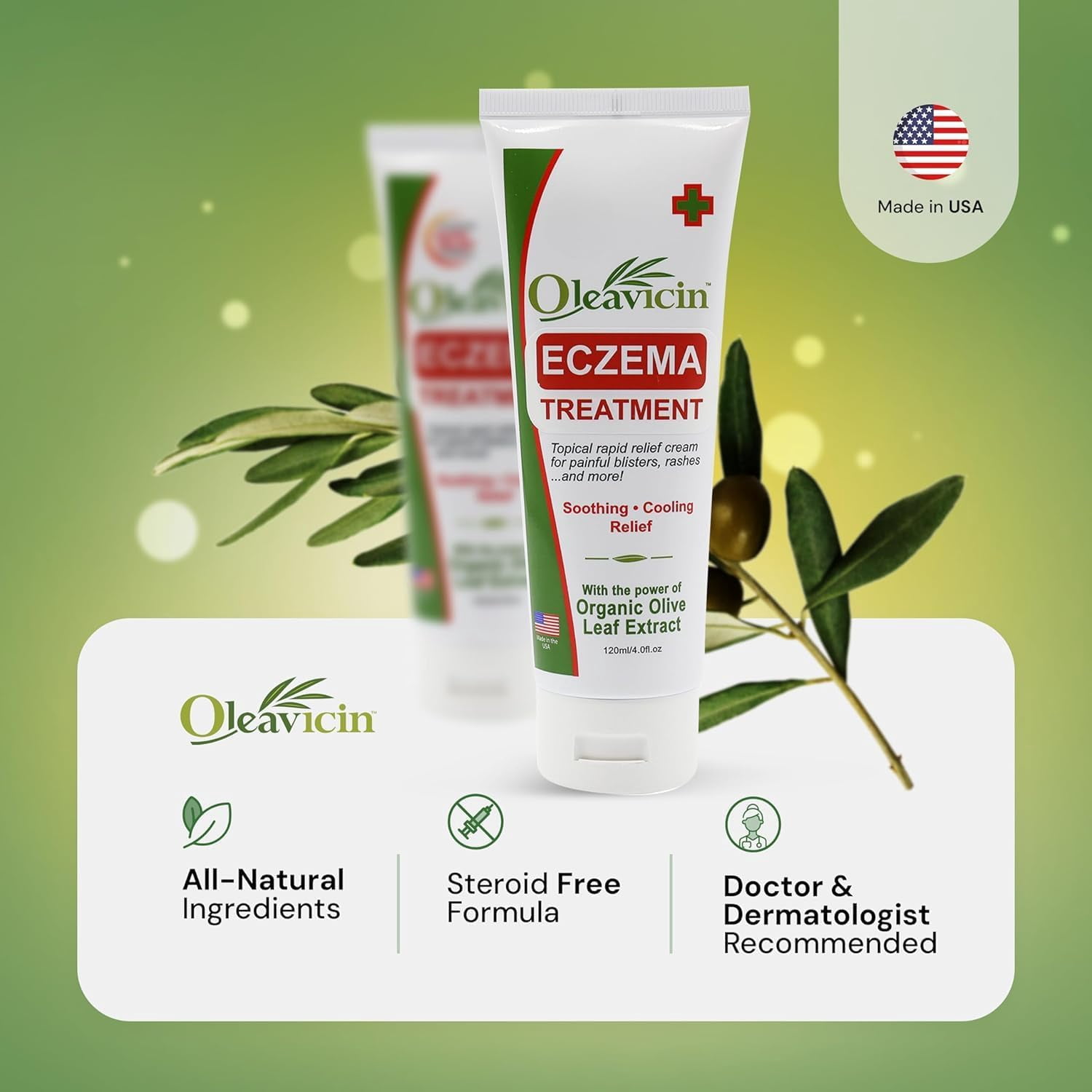 (3 pack) Oleavicin Eczema Treatment Cream, 4.0 fl oz