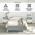 thumbnail image 5 of vidaXL Twin XL Bed Frame, Fabric Upholstered Platform Bed Frame, Light Gray, No Mattress, 5 of 9