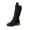 Black, variant on Black Ladies Fashion Winter Boots With Front Lace-Up Design And Western Style For Daily Wear