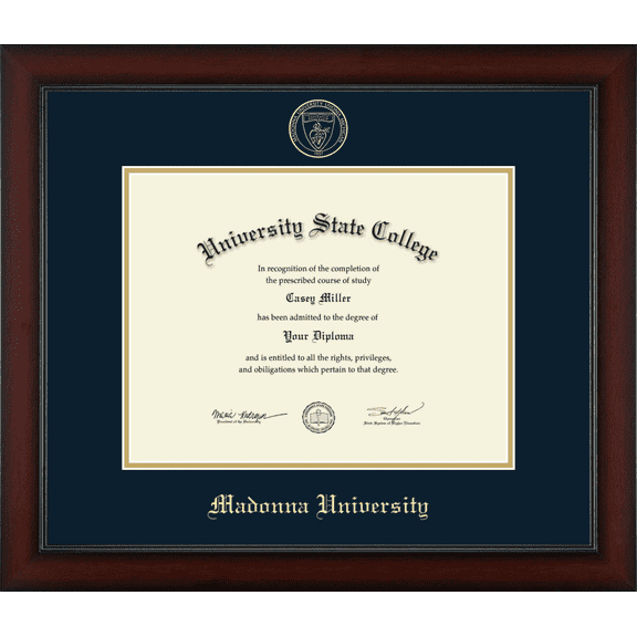Madonna University Diploma Frame, Document Size 13" x 10"