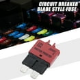 thumbnail image 2 of Unique Bargains Circuit Breaker Blade Style Fuse 10A 28V Manual Resettable for Car Marine Metal Red, 2 of 6