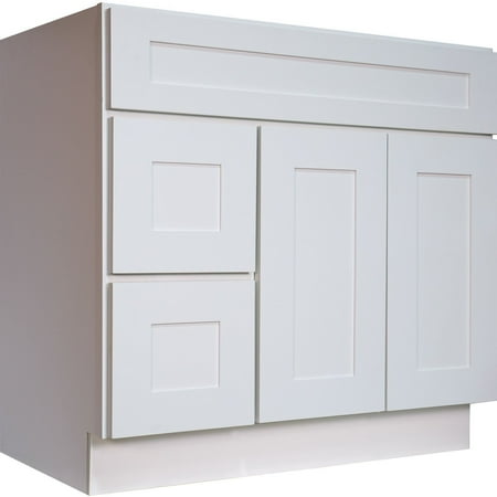 Everyday Cabinets Swhvsd3621dr Bathroom Vanity Single Sink Cabinet Everyday Cabinets Swhvsd3621dr Bathroom Vanity Single Sink Cabinet In White Shaker With Soft Close Doors And
