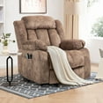thumbnail image 2 of Power Lift Recliner Chair, Elderly Sofa with Heat Therapy and Massage Function, Heavy Duty Reclining Mechanism Electric Recliner with Side Pocket for Living Room Bedroom Home Theater, Brown, 2 of 10
