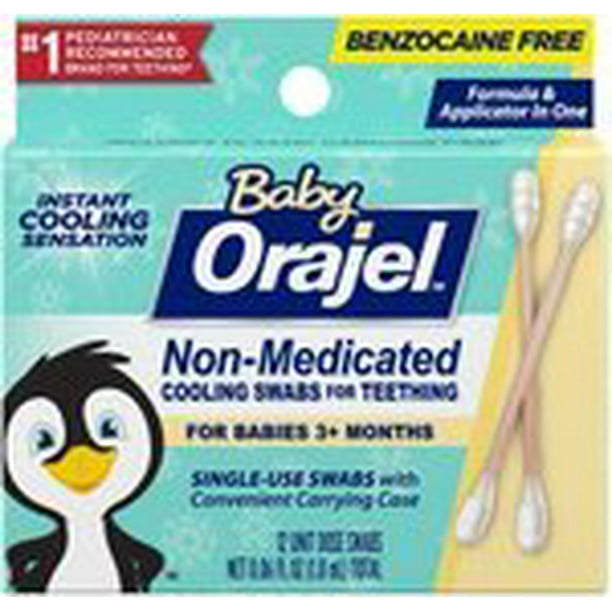 Baby Orajel NonMedicated Cooling Swabs for Teething, 12