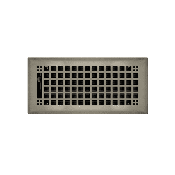 4" x 10" Brushed Nickel Rockwell Style Floor Register - Decorative Vent Cover