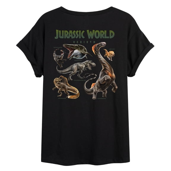 Jurassic World - Giants Grid - Juniors Oversized Graphic T-Shirt