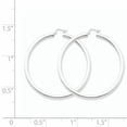 thumbnail image 2 of Beautiful Sterling Silver Rhodium-plated 4mm Round Hoop Earrings, 2 of 2