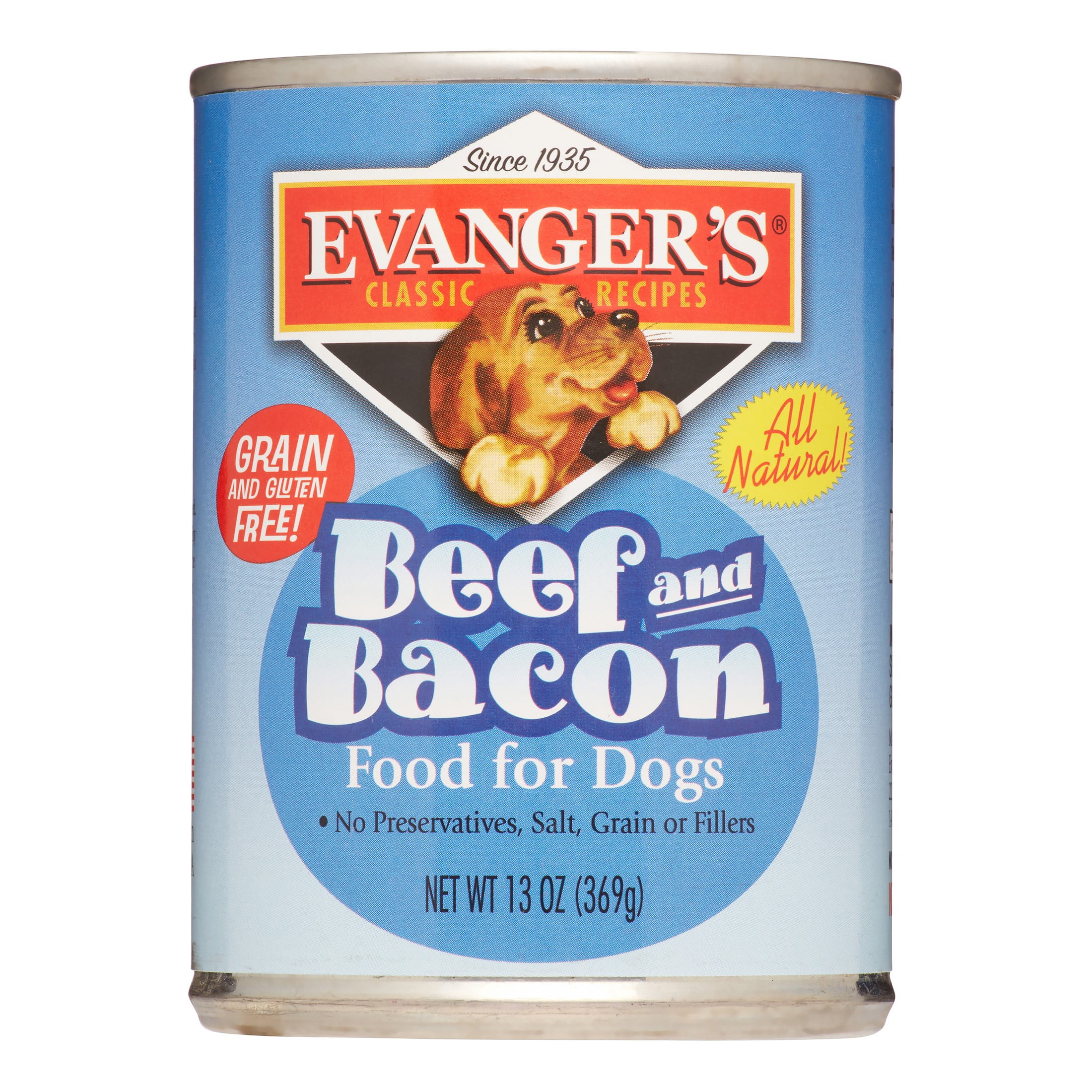 Evanger's Classic Recipes GrainFree Beef & Bacon Wet Dog Food, 12.8 Oz