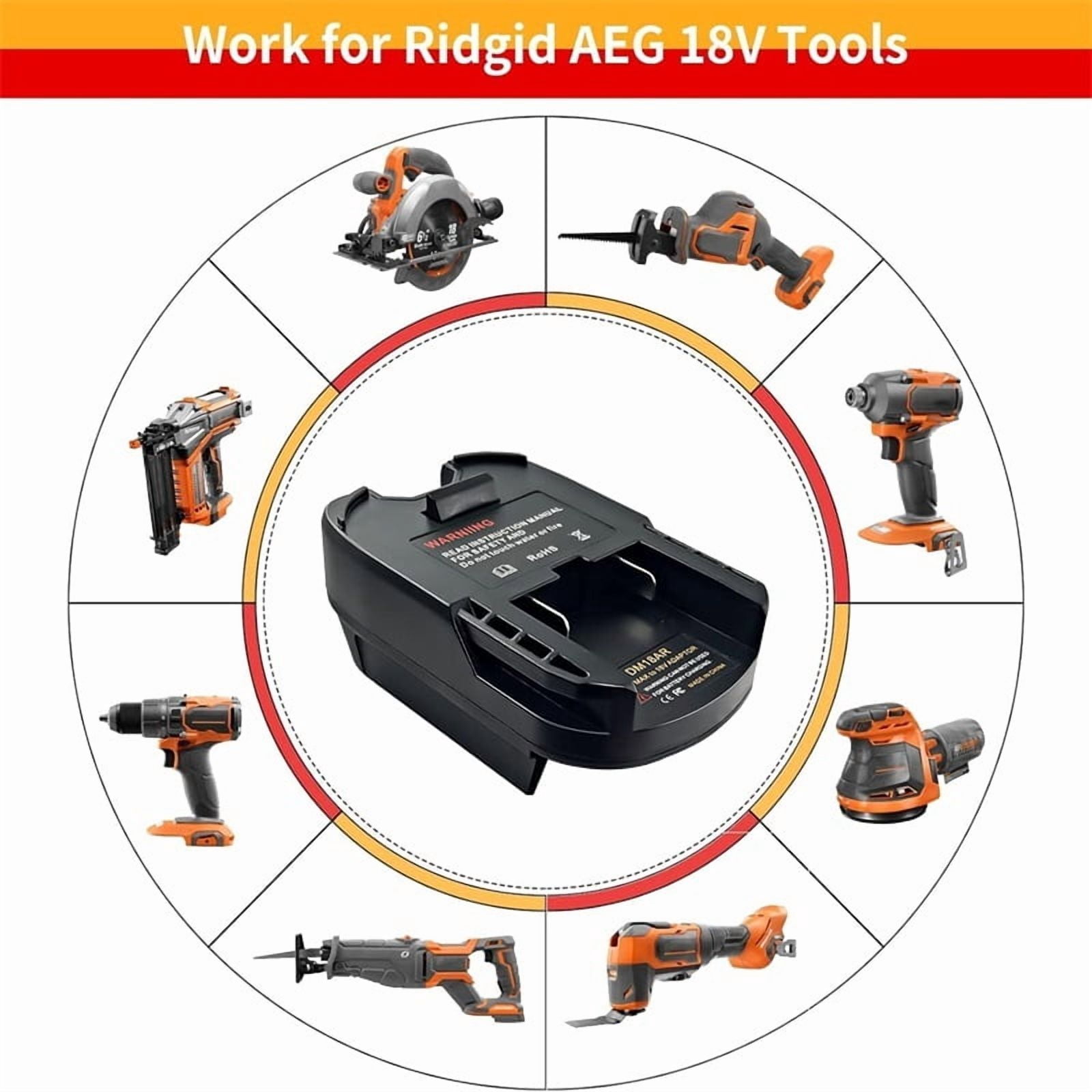 Battery Adapter Converter for De*walt 20V or Mil*wau*kee 18V Li-ion Battery to for Ridgid /AEG 18V Cordles Power Tools Use