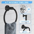 thumbnail image 3 of PHANCIR Juego de Accesorios de 7 Pzas para Baño, Accesorios de Acero Inoxidable, Incluye Toallero de 24", Soporte para Papel Higiénico, Toallero, Ganchos para Bata, Juego de Toallero de Baño Montado en la Pared, Negro Mate, 3 of 8