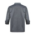 thumbnail image 2 of Nyeemya Chef Jacket Short Sleeve/Long Sleeve Chef Coat Hotel Kitchen Restaurant Work Uniform Shirt Gray Long Sleeve 4XL, 2 of 7