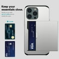 thumbnail image 6 of Compatible with iPhone 14 Pro Max 6.7 inch Case, Wallet Cover Credit Card Holder Slot Sliding Back Pocket Anti-Scratch Dual Layer Protective Case Cover for iPhone 14 Pro Max 2022,Silver, 6 of 9
