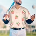thumbnail image 5 of Hirioo Strawberries for Men's Baseball T-shirt Shirts Short Sleeve Casual Summer Button Stretch T Shirts,Size S-4XL-XX-Large, 5 of 7