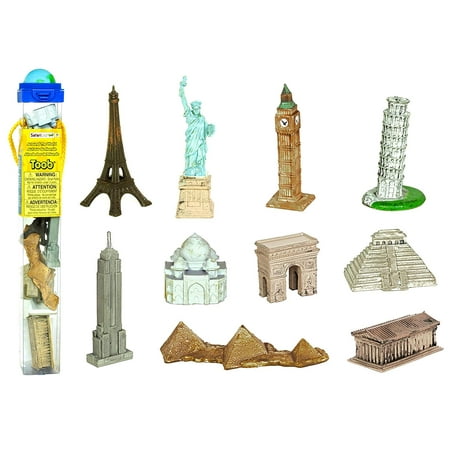 Statue Liberty Figurine Safari 679604 Around the World TOOB, 10 Figurines, Includes the Leaning Tower of Pisa, Eiffel Tower, Taj Mahal, Arch of Triumph, Statue of Liberty, Temple of.., By Safari Ltd ()