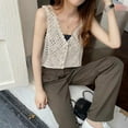 thumbnail image 3 of Vintage Sweet Cotton Cardigan Women Summer Sleeveless Tops Crochet Waistcoats, 3 of 5
