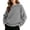 Gray, variant on Womens Wool Sweaters Crew Neck Relaxed Fit Contrast Trim Knit Pullover Long Sleeve Casual Cozy Winter Sweater Gray L