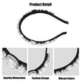 thumbnail image 4 of Unique Bargains 1Pc Bling Rhinestone Headband White Rhinestone Flannel Headband for Women 5.51"x0.79", 4 of 7