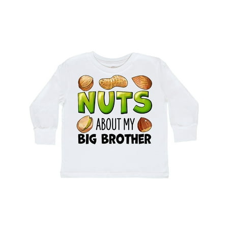 

Inktastic Nuts About My Big Brother Peanut Almond Pistachio Gift Toddler Boy or Toddler Girl Long Sleeve T-Shirt