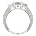 thumbnail image 4 of 3.61 ct Emerald Cut Moissanite 3 Stone 14K White Gold Womens Engagement Ring, 4 of 5