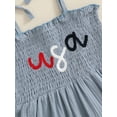 thumbnail image 5 of Little Girl 4th of July Summer Sundress Kid Girl Smocked Letter USA Dresses Patriotic Holiday Dress, 5 of 6