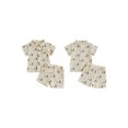 thumbnail image 2 of BemeyourBBs Toddler Baby Boy Summer Cotton Linen Clothes Cute Infant Boy Dinosaur Duck Outfit Print Button Down Turn Down Neck Short Sleeve Shirt and Shorts 2 Pcs Set, 2 of 9