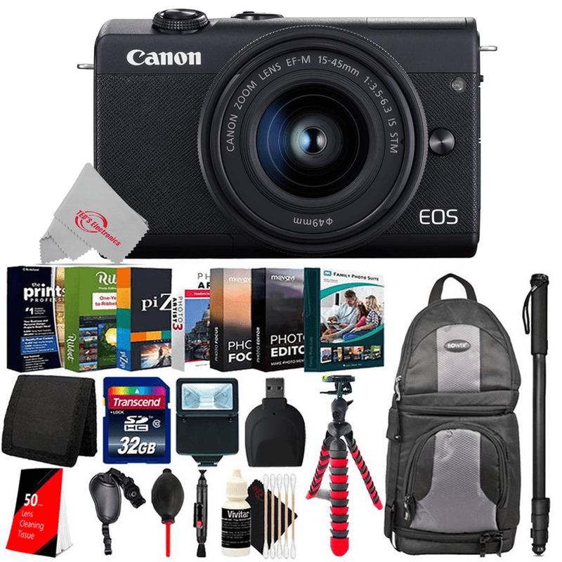 Canon EOS M200 APSC Tilt Touchscreen Mirrorless Digital Camera Black
