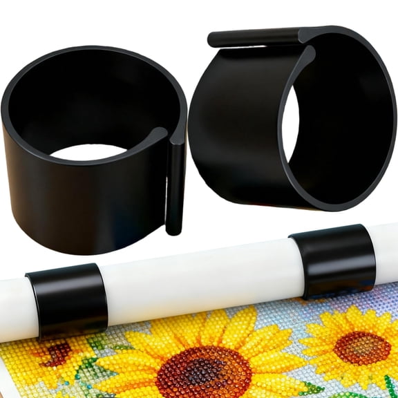 Diamond Painting Canvas Roll Holder, 2 Pack, Anti-Roll Canvas Ring Organizer Keep Canvases Flat & Organized, Essential Diamond Art Canvas Ring Storage & Accessories for Crafters