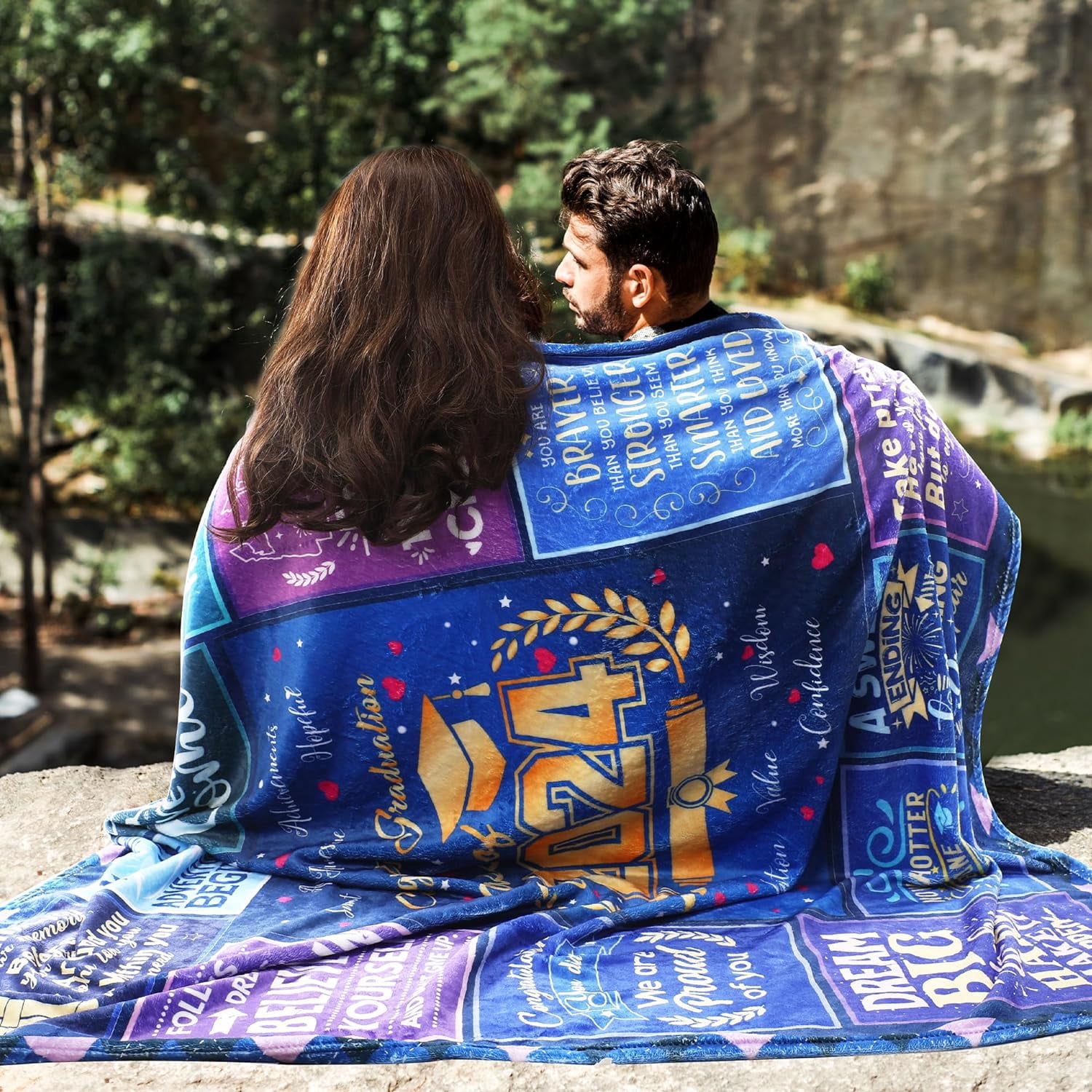 Graduation Gifts 2024 Throw Blanket - Graduation Gifts for Him Her, Birthday Graduate Gift for Granddaughter from Grandma, College Graduation Blankets for Daughter Son Friends 50"x60"