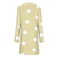 thumbnail image 5 of Sexlip Womens Long Sleeve Polka Dot Midi Dress V Neck Design Soft Fabric Relaxed Silhouette for Office Wear Yellow L, 5 of 7